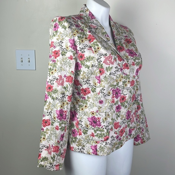 JM Collection Spring Floral Print Blazer - Picture 5 of 10
